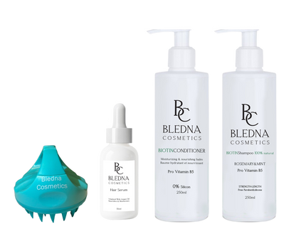 Pack Shampooing + Conditionneur + Sérum + Brosse - fond transparent